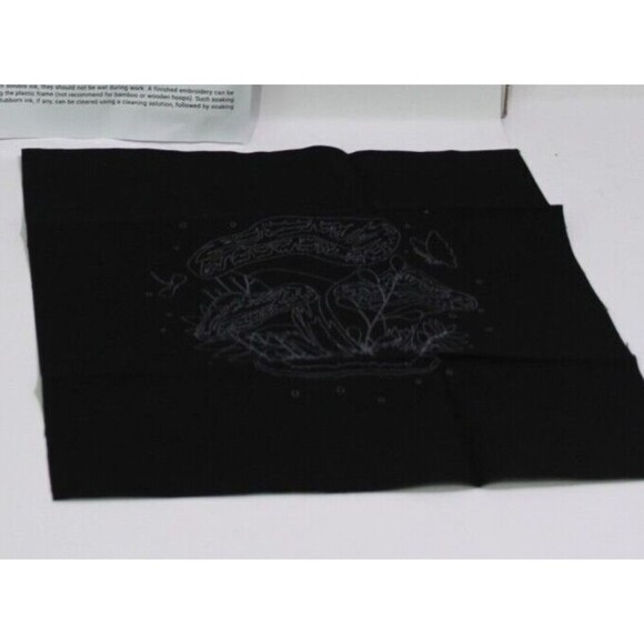 Embroidery DIY Kit Orange  Mushroom Black Cloth Cross Stitch Needlework H808 - Picture 4 of 5
